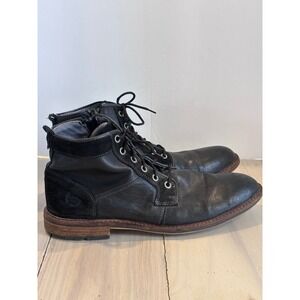Bullboxer Redmond Mens Black Leather Side Zip Chukka Boots Size 9 EU 42 Portugal